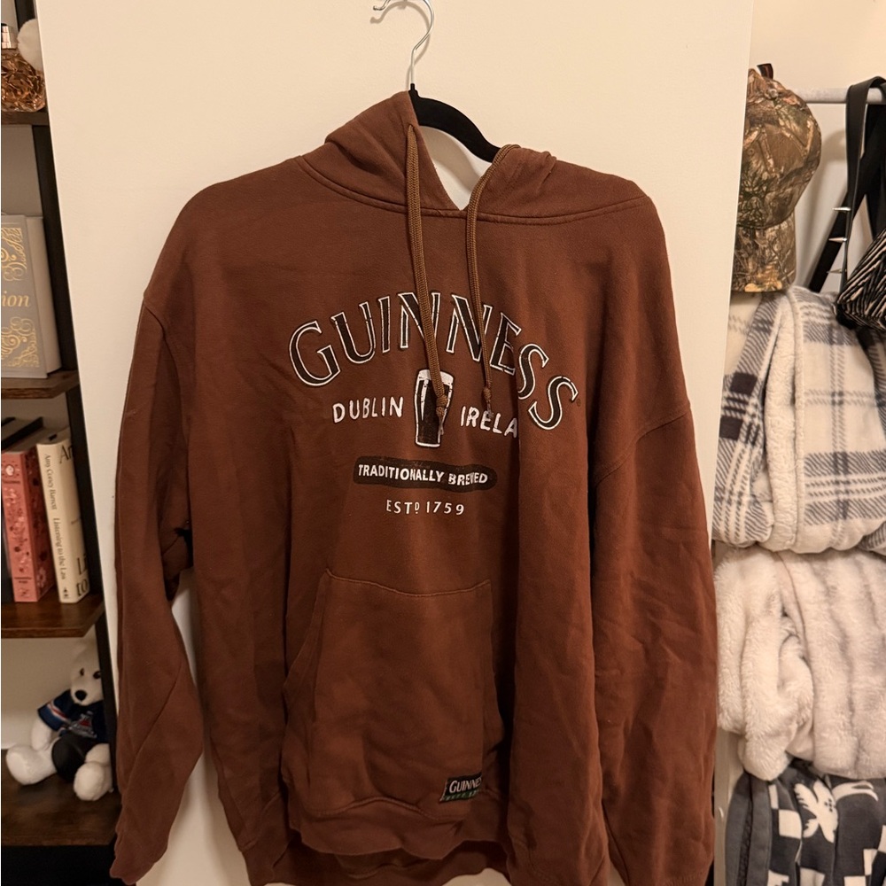 Guinness Brown Hooded Sweatshirt - Men's Pullover Hoodie